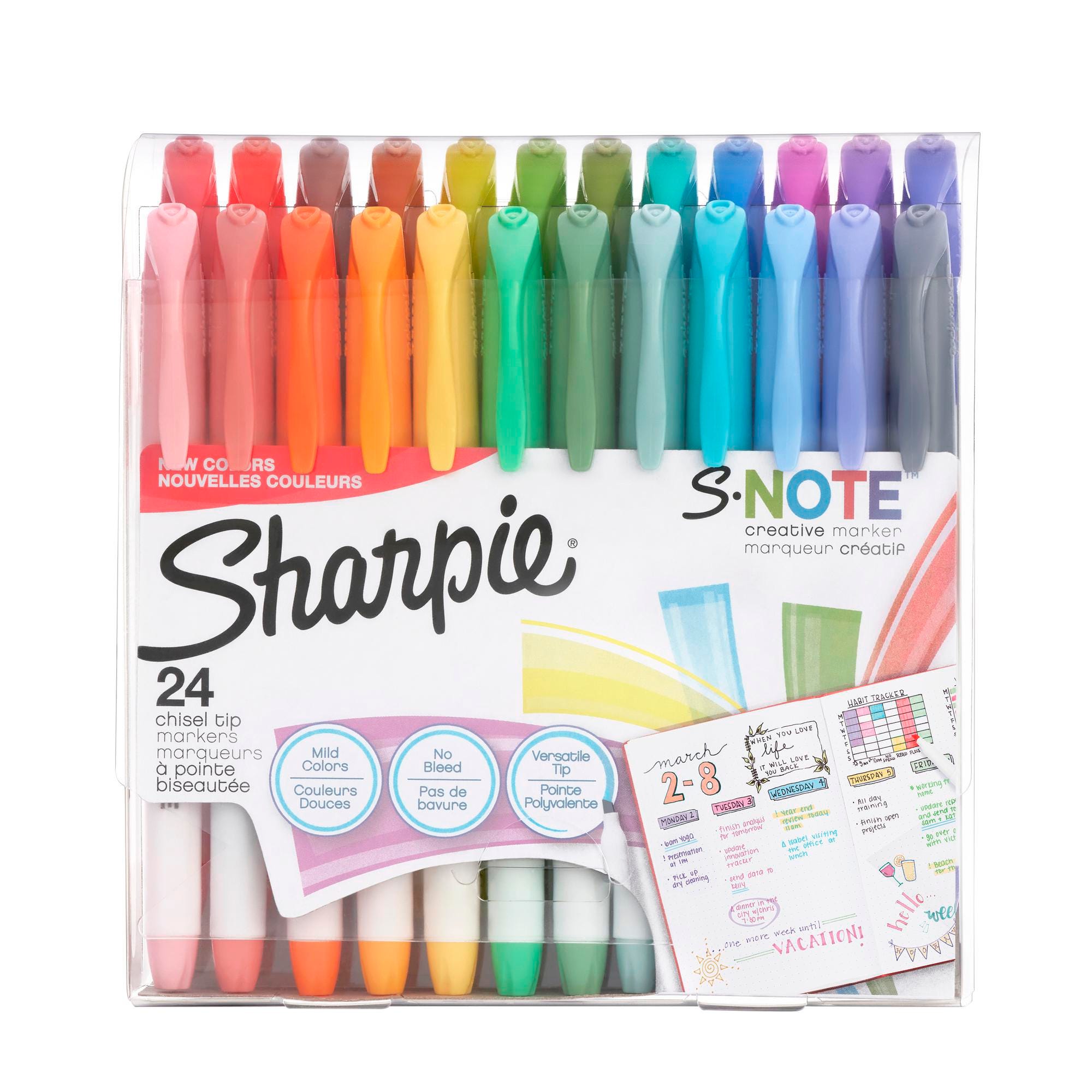 Sharpie S-Note Creative Markers, Assorted Colors, Set of 24
